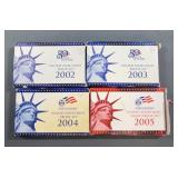 2002-2005 US Mint Proof Coin Sets, 4 Years