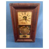 E.N. Welch Shelf Clock, Reverse Painted Glass