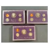 1986 US Mint Proof Sets, 3 Sets, Boxed