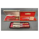 Three Carving Knife Sets in Presentation Cases