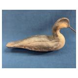 Hand-Carved Wooden Shorebird Decoy