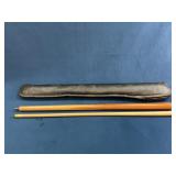 Wood Pool Cue Stick With Case, Two-Piece