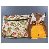 Owl Wall Hanging and Homemade Vinyl Tote Bag