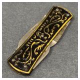 Vintage Brass Enamel Pocketknife