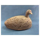 Handmade Painted Duck Decoy with Red Eyes