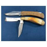 Two Folding Pocket Knives Assorted Handles