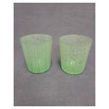 Green Frosted Glass Tumblers