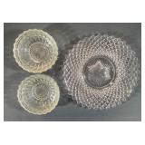 Pressed Glass Bowl and Dishes