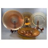 Imperial Iridescent Platter and Amber Glass Plates