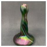 Rindskopf Art Glass Vase Iridescent Swirl Design