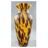 Blown Glass Art Vase with Leopard Spot Pattern