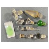 Glass Stoppers and Sea Glass Piece Lot