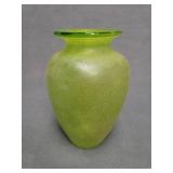Green Textured Glass Vase