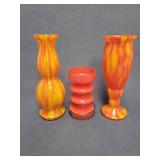 3 Art Glass Vases
