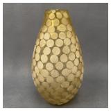Large Handblown Glass Vase with Polka Dot Design