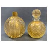 Gold Murano Glass Perfume Bottles