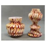 Pair Spatter Welz Art Glass Vases