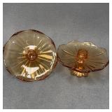 Westmoreland Amber Glass Candle Holders, Pair