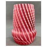 Pink and White Swirl Art Glass Tumbler