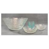 Textured Glass Bowl and Bowl Set