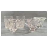 Crystal and Glass Assorted Tableware, 3-4 Inch