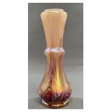 Art Nouveau Bohemian Iridescent Glass Vase 8.5"