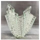 Fused Glass Sculptural Vase Signed