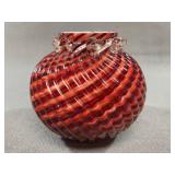 Welz Attrib Swirl Rigaree Glass Vase