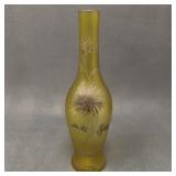 Iridescent Glass Bottle Vase With Silver Detail