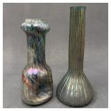 Pair Czech Art Glass Vases, One Rindskopf Attr.
