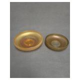 Pair Iridescent Art Glass Bowls