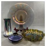 4 Art Glass Vases and Bowls Assorted