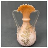 Victorian Handpainted Satin Vase