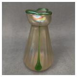 Kralik Attributed Iridescent Art Glass Vase 7"