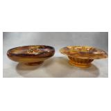 Amber Marbled Glass Bowls