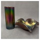 Imperial Glass Quatrefoil Bowl and Pillar Vase
