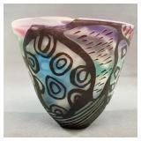 Wes Hunting Colorfield Art Glass Vase, 6 Inches