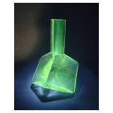 Geometric Uranium Glass Vase