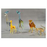 5 Murano Glass Animal Figurines