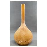 1970s Italian Scavo Glass Bottle Vase, 14 in