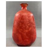 Red Recycled Glass Vase Made in Spain