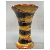 Marbled Glazed Earthenware Vase, 8 Inch