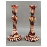Franz Welz Cased Glass Candlesticks