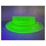 8 Uranium Glass Plates, 6" and 8" Sizes