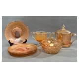 Iridescent Marigold Depression Glass Tableware