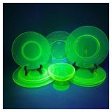 Green Uranium Glass Lot