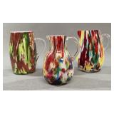 Victorian Welz End of Day Spatter Pitchers, 3