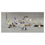 4 Blown Glass Dog Figurines