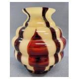 Kralik Bambus Seaweed Art Deco Czech Glass Vase