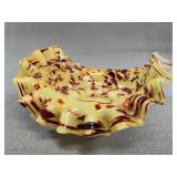 Ruffled Art Glass Bowl
